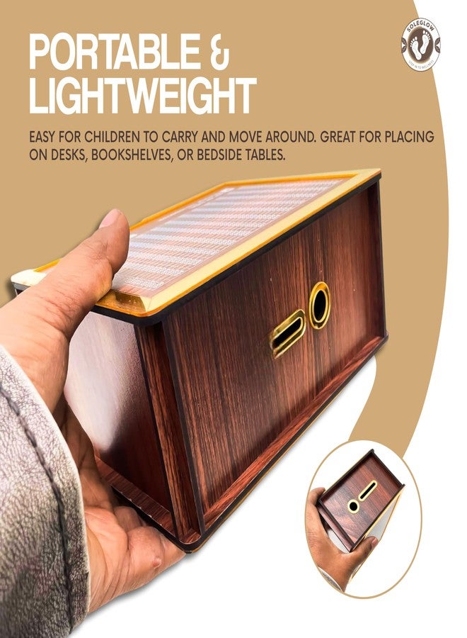 SOLEGLOW Wooden Piggy Bank - Landscape Design Savings Box for Kids, Adults & Girls | 1,00,000 Savings Challenge Box | User-Friendly Cashbox, Coin Box & Money Saver (Golden) - Image 5